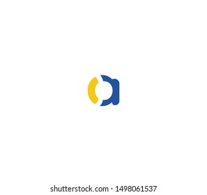 Blue and Yellow Letter A Logo icon. Creative Design with dot shape letter A for business, technology, finance, network, start up and more brand.