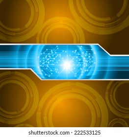Blue yellow Light Abstract Technology background for computer graphic website and internet 