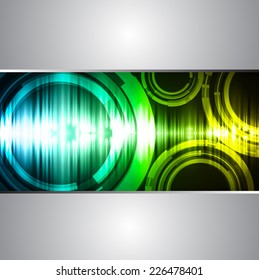 blue yellow Light Abstract Technology background for computer graphic website internet and technology. circuit board. text box. 