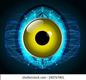 blue yellow Light Abstract Technology background for computer graphic website and internet, circuit board. eye