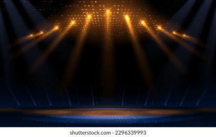 Blue and yellow light rays background