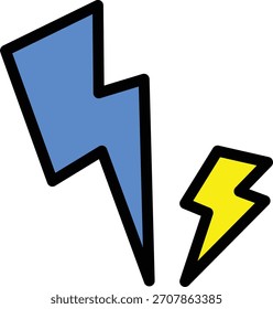 Blue and yellow lightning icon