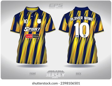 Blue yellow lightning pattern design, illustration, textile background for sports t-shirt, football jersey shirt mockup for football club. consistent front view