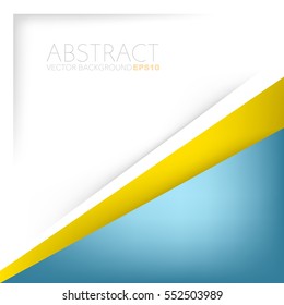 Blue and Yellow line vector background with white space for text and message design
