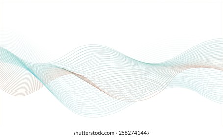  Blue and yellow line wave effect abstract background