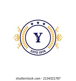 Blue and yellow logo for business, white background
