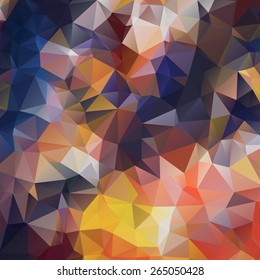 Blue and yellow low polygon mosaic background, vector design, creative illustration, templates design