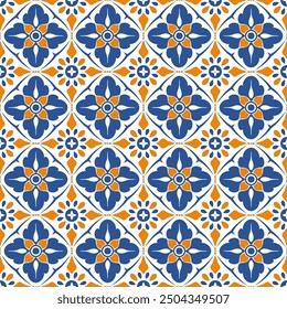 Blau und gelb Luxus Vektor nahtlose Muster. Ornament, Traditionelle, Ethnische, Arabische, Türkische, Indische Motive. Ideal für Stoff und Textilien, Tapeten, Verpackungsdesign oder jede gewünschte Idee.