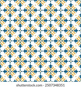 Blau und gelb Luxus Vektor nahtlose Muster. Ornament, Traditionelle, Ethnische, Arabische, Türkische, Indische Motive. Ideal für Stoff und Textilien, Tapeten, Verpackungsdesign oder jede gewünschte Idee.