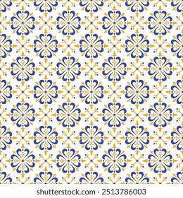 Blau und gelb Luxus Vektor nahtlose Muster. Ornament, Traditionelle, Ethnische, Arabische, Türkische, Indische Motive. Ideal für Stoff und Textilien, Tapeten, Verpackungsdesign oder jede gewünschte Idee.