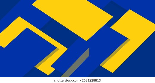Blue yellow minimalist background vector