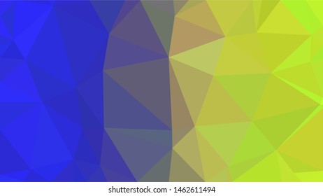 Blue and yellow modern gradient triangle background texture made out of triangles of  different sizes in vector art, to be used as background/texture for sites/posters (Low Poly texture)