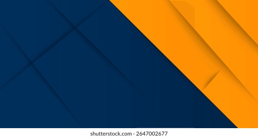 Fundo de papel moderno azul e amarelo com design abstrato em camadas. Perfeito para marcas, web, mídia social e impressão. Vetor de alta qualidade, totalmente escalável e editável