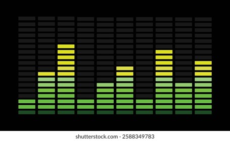 Blue and Yellow  Music Equalizer Vector Illustration.