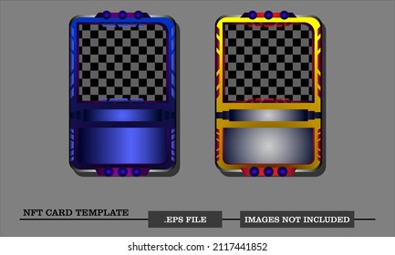 Blue And Yellow Nft Card Template.
This Is A Template, Mock Up For Your Amazing NFT Crypto Art Collectibles Card And Trading Card Nft Game. Mockup Card Design For Crypto Artwork.