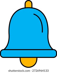 Blue and Yellow Notification Bell Icon