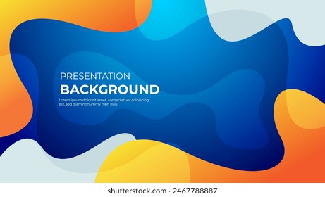 blue and yellow orange abstract fluid background. great for presentation, banner, poster, etc.