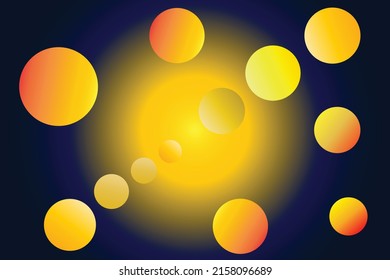 Blue Yellow Orange Circle Gradient Background Stock Vector (Royalty