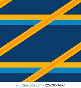 Blue And Yellow And Orange Diagonal Lines Vector Background Style. Handmade vector art.