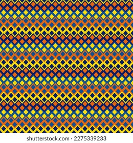 blue, yellow, orange, lattice-contiguous checkered background