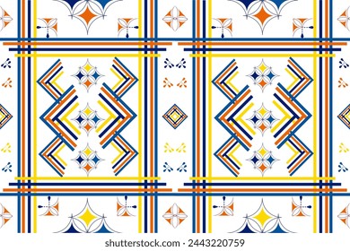 fondo a cuadros contiguo de enrejado azul, amarillo, naranja	
