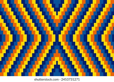 blue, yellow, orange, lattice-contiguous checkered background