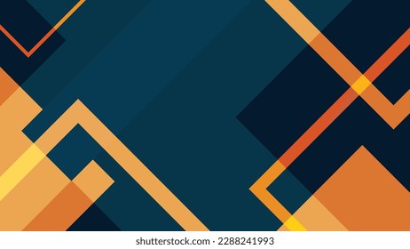 Blue and yellow overlapping square shape background. Ultra High Definition. Geometric shapes background.