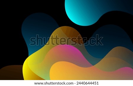 Blue, yellow, pink abstract fluid background. Vector illustration