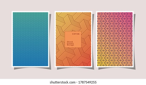 Blue yellow pink gradient and pattern backgrounds frames set, Cover disign art abstract texture art and wallpaper theme Vector illustration