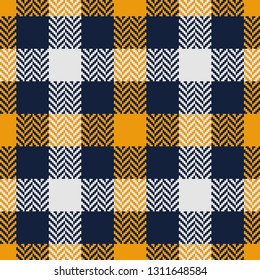 Blue & yellow plaid pattern. Seamless tartan check plaid. Herringbone texture. Fabric concept for shirt design.