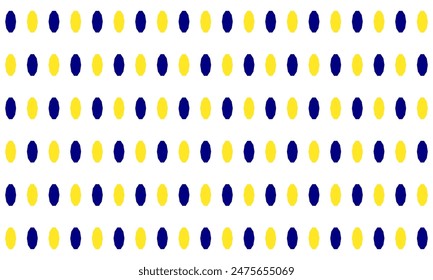 blue yellow polka oval dots, blue and yellow polka dot ring circle on white background for backdrop and wallpaper template. repeat seamless style design for fabric printing, square block