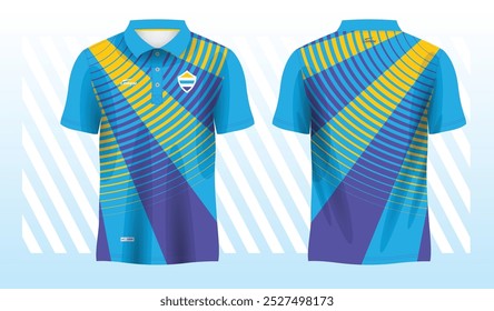 blue yellow polo sport shirt sublimation jersey template