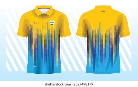 blue yellow polo sport shirt sublimation jersey template