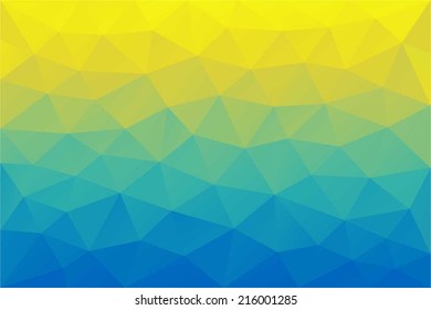 Blue to Yellow polygonal abstract background