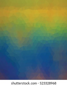 Blue, yellow polygonal illustration with triangle. Geometric background.
