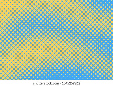 Blue and yellow pop art background in retro comic style with halftone dotted design, vector illustration eps10