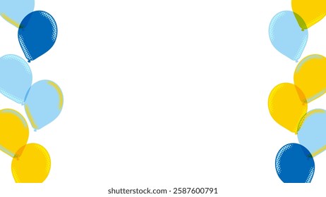 Blue and yellow pop-style balloon background illustration
