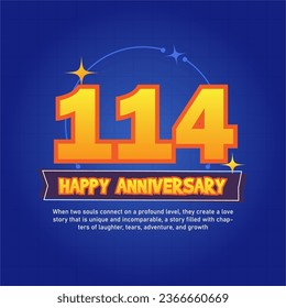 blue and yellow premium anniversary template