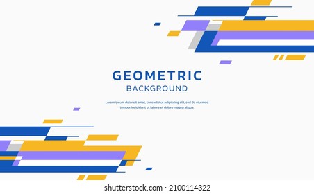 Blue, Yellow And Purple Abstract Geometric Background Vector Illustration Premium Vector