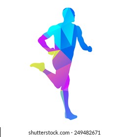 Blue, yellow and purple abstract vector runner