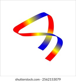 blue yellow red flag color gradient ribbon vector eps