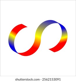 blue yellow red flag color gradient ribbon vector eps