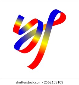blue yellow red flag color gradient ribbon vector eps