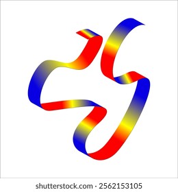 blue yellow red flag color gradient ribbon vector eps