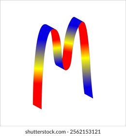 blue yellow red flag color gradient ribbon vector eps