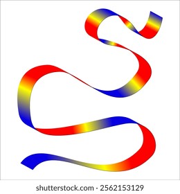 blue yellow red flag color gradient ribbon vector eps