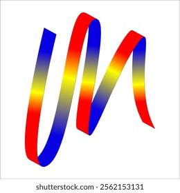 blue yellow red flag color gradient ribbon vector eps