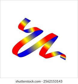 blue yellow red flag color gradient ribbon vector eps