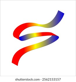 blue yellow red flag color gradient ribbon vector eps