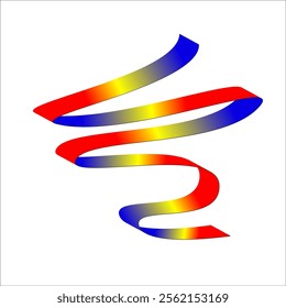 blue yellow red flag color gradient ribbon vector eps